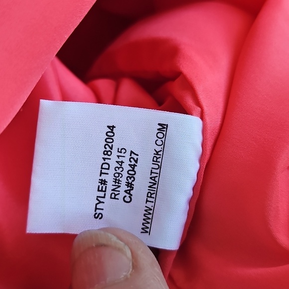 Trina Turk Vibrant Coral Cold Shoulder Ruffle Mini Dress M - Picture 10 of 10
